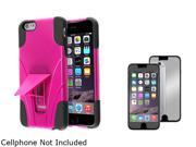 UPC 889231553970 product image for Insten Black / Pink With Stand Hybrid Case Cover + Mirror Screen Protector for A | upcitemdb.com