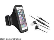 Insten Black Sportband Case Cover In ear w on off Stereo Headsets for Apple iPhone 6 4.7 inch 1935965