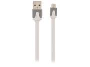 Wireless Xcessories Group SYNCMICROFLAT1AWH White Micro USB Sync and Charge Cable Flat Silicone Cable