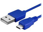 Insten 1667985 Blue 1 x 10ft Micro USB 2 in 1 Cable