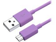 Insten 1668090 Purple 3ft Micro USB 2 in 1 Cable