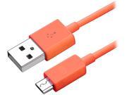 Insten 1668091 Orange 3ft Micro USB 2 in 1 Cable