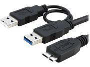 Insten 1830388 Black A to Micro B USB 3.0 Y Cable