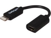 StarTech USBUBLTB Black Micro USB to Apple 8 pin Lightning Connector Adapter for iPhone iPod iPad