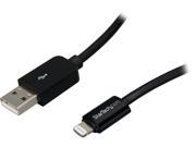 StarTech USBLT3MB Black 3m 10ft Long Black Apple 8 pin Lightning Connector to USB Cable for iPhone iPod iPad