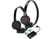 GOgroove BlueVIBE 2 TV Wireless 2 Pair Headphones Television Connection Kit with Plush Lightweight Ear Cups Bluetooth Transmitter and Easy Setup Great for Pa