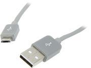 IOGEAR GUMU01 Gray USB Type A to Micro USB Type B Charge Sync Cable 3.3ft