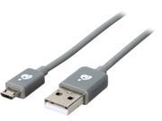 IOGEAR GUMU02 Gray USB Type A to Micro USB Type B Charge Sync Cable 6.5ft