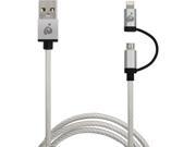 IOGEAR GUML01 SIL Silver Duolinq 2 in 1 Charge Sync Cable