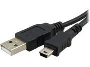 Insten 1044575 Black Mini USB 2 in 1 Data and Charging Cable For Blackberry HTC