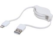 SCOSCHE I2RW White 3 ft. White Retractable Charge Sync Cable for Lightning Devices