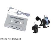 Insten Black Mount Holder White Car Cassette Adaptor For HTC EVO Shift 4G EVO 3D Vivid 905126