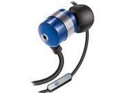 GOgroove audiOHM HF Ergonomic Earphones Headphones with HandsFree Microphone Deep Bass Blue