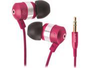 GOgroove AudiOHM Earbuds Earphones with Deep Bass and Interchangeable Noise Isolating Ergonomic Ear Gel Pink