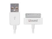 iSound ISOUND 1663 White Charge Sync Cable For iPod iPhone and iPad