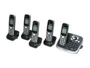 Panasonic KX-TG6545B 1.9 GHz Digital DECT 6.0 5X Handsets Cordless Phones with Integrated Answering Machine