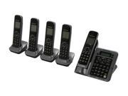 Panasonic KX-TG7645M 1.9 GHz Digital DECT 6.0 Link to Cell via Bluetooth Cordless Phone with Integrated Answering Machine and 5 Handsets