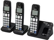 Panasonic KX TGE233B 1.9 GHz DECT 6.0 3X Handsets Expandable Digital Cordless Answering System with 3 Handsets