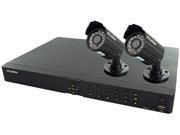 LaView LV-KD3542B Complete 4 CH D1 HDMI Security DVR System w/ Easy DIY Two 520TVL Infrared Surveillance Cameras (No HDD) - Retail