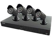 LaView LV-KD3544B Complete 4 CH D1 HDMI Security DVR System w/ Easy DIY Four 520TVL Infrared Surveillance Cameras (No HDD) - Retail