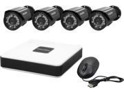 LaView LV-KD5144B Cube Series 4 CH D1 Security DVR Cloud System w/ Easy DIY Four 600TVL Infrared Surveillance Cameras (No HDD)