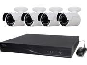 LaView 4MP IP Security System 4 cameras 16 channel NVR with 4K Output H.265 Codec 4 x Full HD 4MP Bullet Day Night In Outdoor Weather Proof Cameras No HDD
