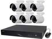 LaView 4MP IP Security System 6 Cameras 16 Channel NVR with 4K Output H.265 Codec 6 x Full HD 4MP Bullet Day Night In Outdoor Weather Proof Cameras No HDD