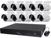 LaView 4MP IP Security System 10 Cameras 16 Channel NVR with 4K Output H.265 Codec 10 x Full HD 4MP Bullet Day Night In Outdoor Weather Proof Cameras No H