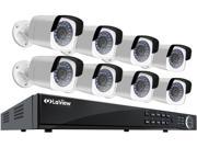 LaView 4MP 2688 x 1520P Full PoE IP Camera Security System 8 Channel H.265 NVR w 4K Output 8 x 4MP Full HD 2688 x 1520 In Outdoor IP Cameras No HDD Includ