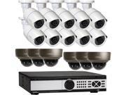 Q See 4MP PoE IP Camera Security System 16 Channel NVR and 10x 4MP Full HD 2560 x 1440 pixels Day Night In Outdoor PoE IP Cameras Includes 6 Varifocal Lens