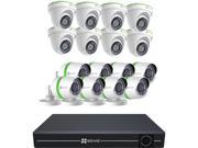 EZVIZ 16 Channel HD 1080p Analog TVI Security System w 3TB HDD 8 Weatherproof 1080p Bullet Cameras and 8 Dome Cameras Works with Alexa using IFTTT