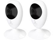 EZVIZ Mini O 720p HD Wi Fi Home Video Monitoring Security Camera Built in Speaker and Mic Works with Alexa using IFTTT 2 Pack