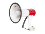 PYLE PMP58U White Red Professional Piezo Dynamic 50 Watts Megaphone With USB Function
