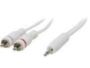 Cables To Go 40371 12 ft. One 3.5mm Stereo Male to Two RCA Stereo Male Audio Y Cable iPod White