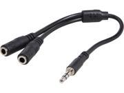 StarTech MUY1MFFS 8.4 20cm Slim Stereo Splitter Cable 3.5mm Male to 2 x 3.5mm Female