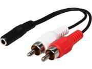 StarTech Model MUFMRCA 6 Stereo Audio Cable 3.5mm Female to 2x RCA Male