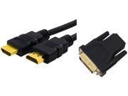 Insten 1044526 1X High Speed HDMI Cable M M 1X HDMI F to DVI M Adapter Gold Plated