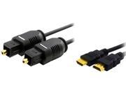 Insten Model 370002 6 ft. Digital Optical Audio TosLink Cable w High Speed HDMI Cable
