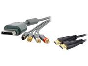 Insten Model 1647382 6 ft. 1X AV Composite and S Video Cable compatible with Microsoft Xbox 360 Xbox 360 Slim