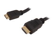 HDM MINIBB HSE6BK 6 ft. Mini HDMI Gold Plated Connector Cable with Ethernet Ferrites