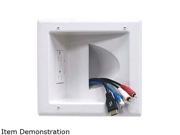 DataComm Recessed Low Voltage Media Plate with Duplex Surge Receptacle 45 0041 WH