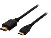 Coboc MINIHMEHMMM3BK 3 ft.Black Mini HDMI Type C to HDMI type A Male 32AWG High Speed HDMI w Ethernet Cable M M 1080P