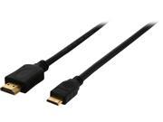 Coboc MINIHMEHMMM6BK 6 ft.Black Mini HDMI Type C to HDMI type A Male 32AWG High Speed HDMI w Ethernet Cable M M 1080P