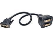 Tripp Lite P564 001 Black 1 ft. Male to 2 Female DVI D Y Splitter Cable