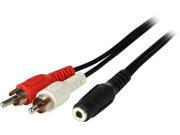 Tripp Lite P316 06N 6 3.5mm Mini Stereo to Two RCA Audio Y Splitter Adapter Cable 3.5mm F to 2x RCA M
