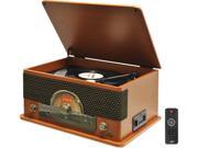 Pyle PTCD56UBWD Vintage Retro Classic Style Bluetooth Turntable System with Vinyl MP3 Recording Ability Wood Style