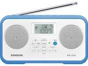 Sangean AM FM Stereo Portable Radio White Blue PR D19BU
