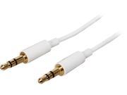 StarTech MU3MMMSWH 9.8 ft [3 m] Slim 3.5mm Stereo Audio Cable Male to Male