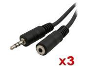 Insten 1532356 12 ft. 3 x 3.5mm to 3.5mm Stereo Extension Cable Black