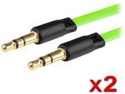 Insten 1543670 3.3 ft. 2 x 3.5mm Stereo Extension Cable Green